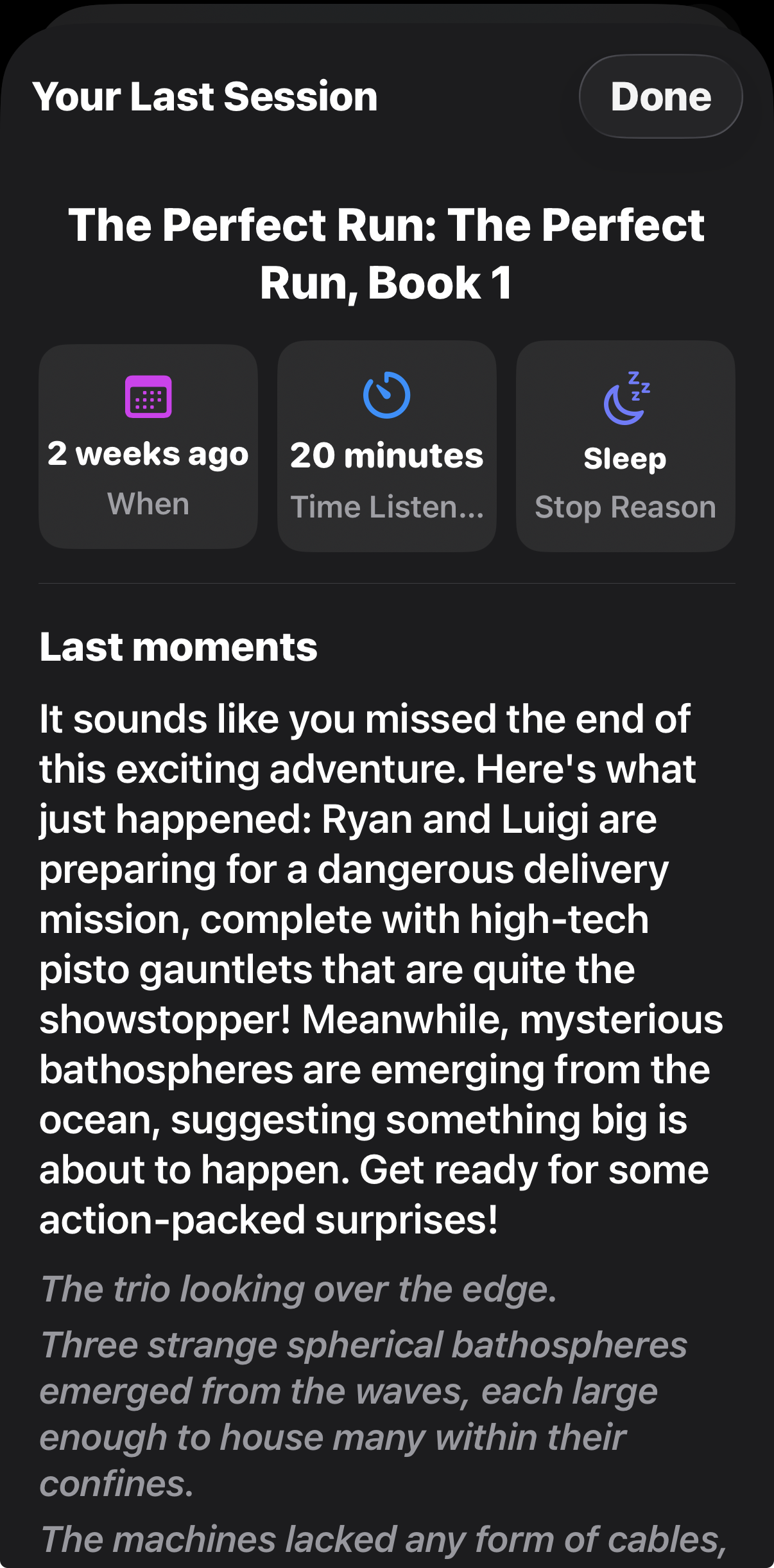 What Did I Miss? session summary