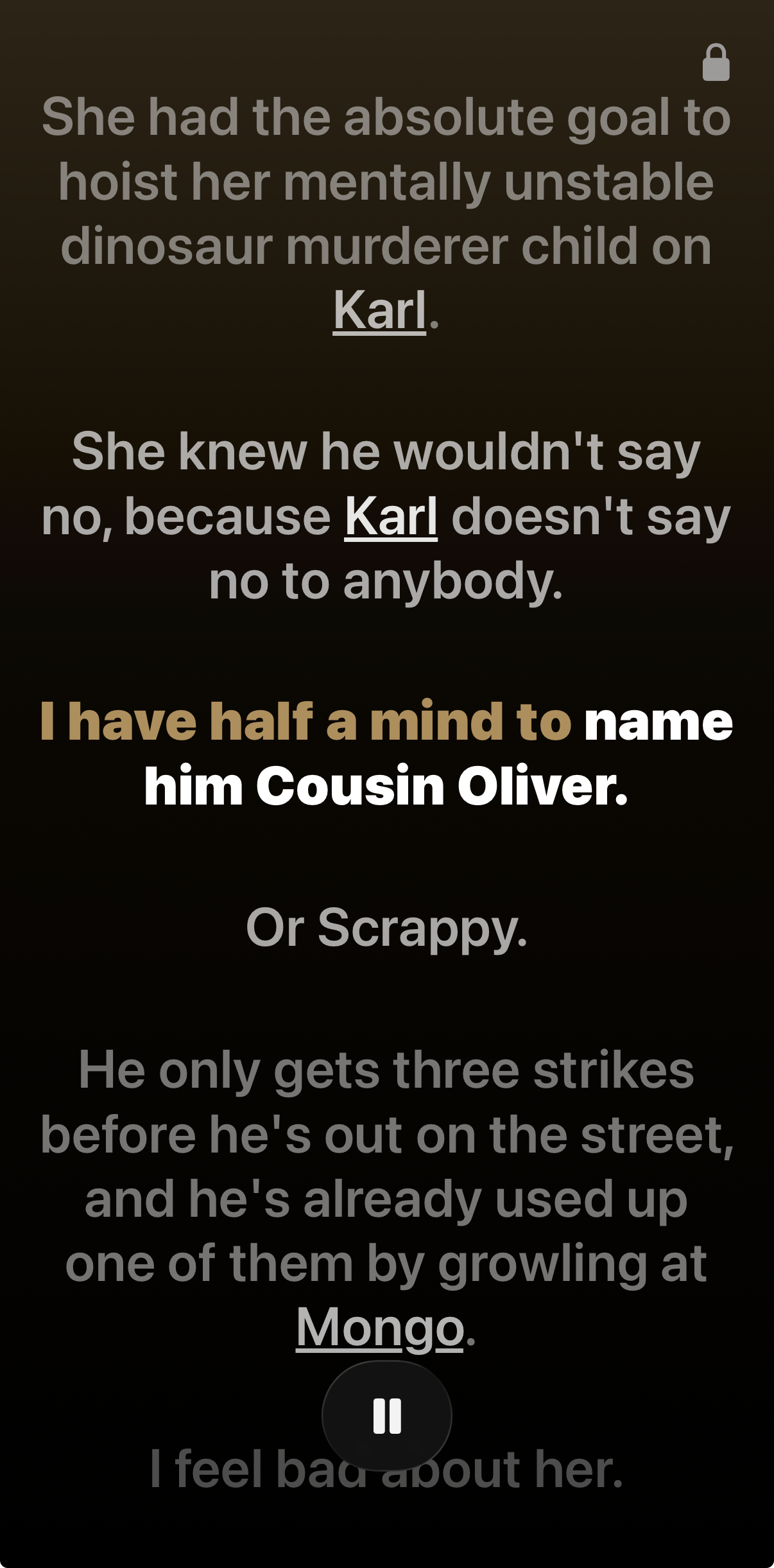 Live transcription with character names